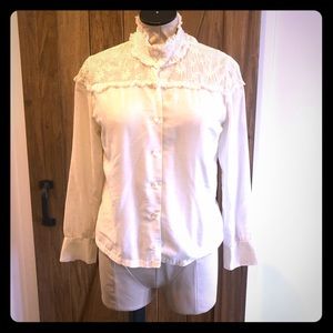 Vintage Dress Shirt with Embroidery Detail